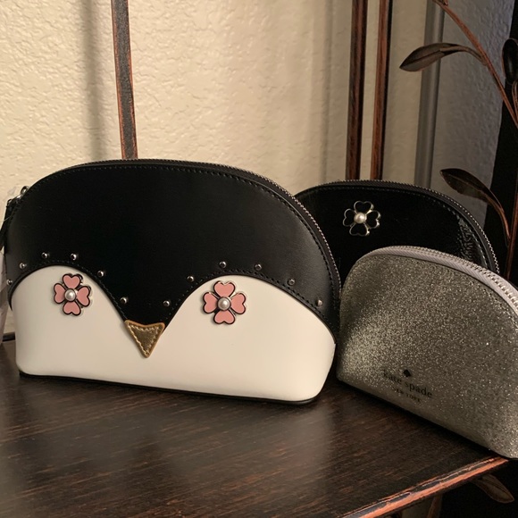 Triple dome cosmetic set Kate spade penguin black - Picture 2 of 7